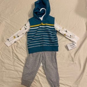 Carters 18M 3 piece outfit with helicopters brand new